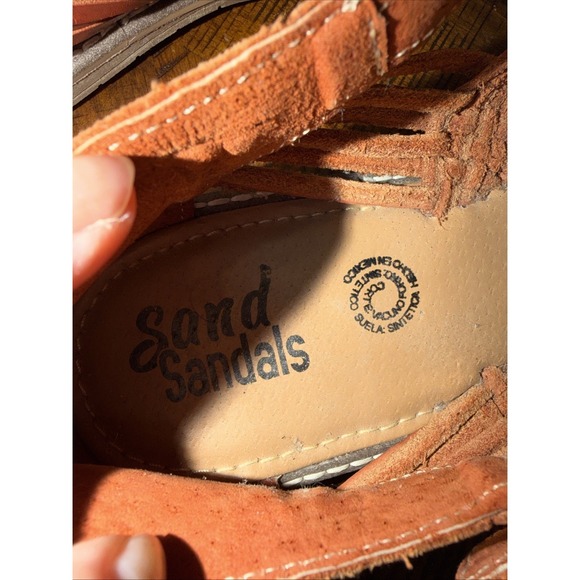Sand Sandals Men\'s Closed Toe Leather Mexican Huarache Sandals Mocasin SZ 11.5 main image 5